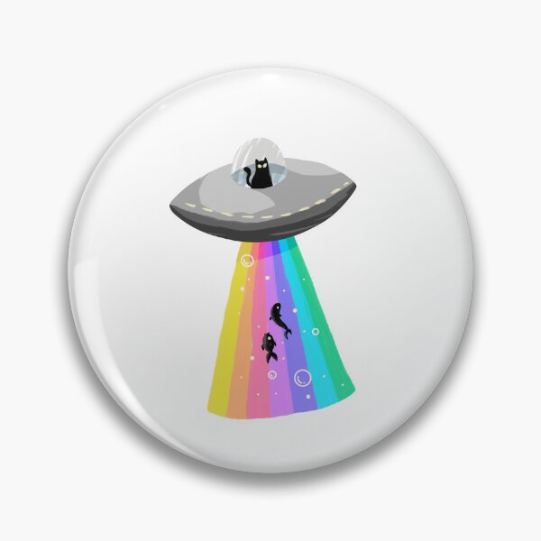 Item preview, Cat Flying a UFO Abducting Fish designed and sold by 80sKidd.