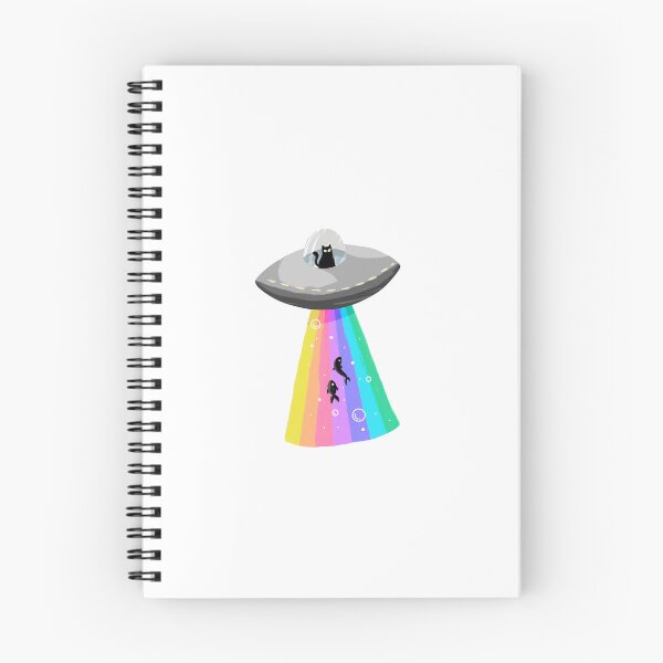 Item preview, Cat Flying a UFO Abducting Fish designed and sold by 80sKidd.