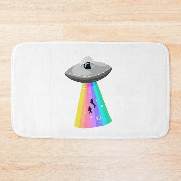 Item preview, Cat Flying a UFO Abducting Fish designed and sold by 80sKidd.