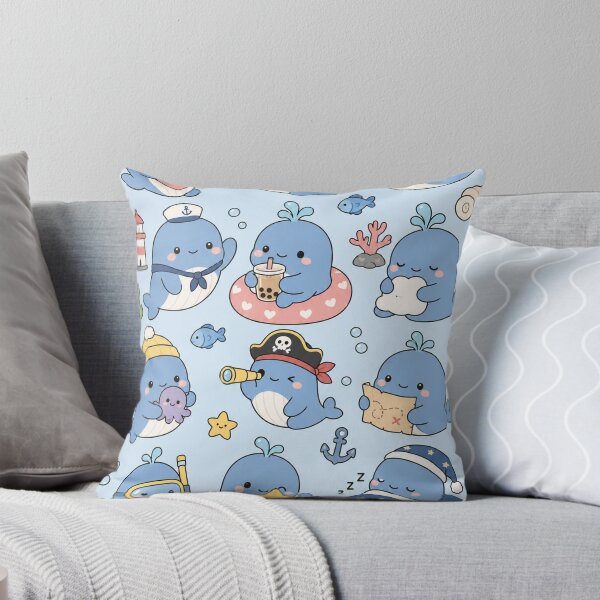 Item preview, Cute Ocean Whale Kawaii Pattern designed and sold by Soft Berry Studio.