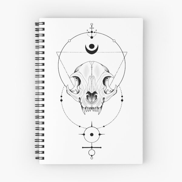 Item preview, Geometric Cat Skull Sacred Geometry Moon Art designed and sold by Salty Psyche.