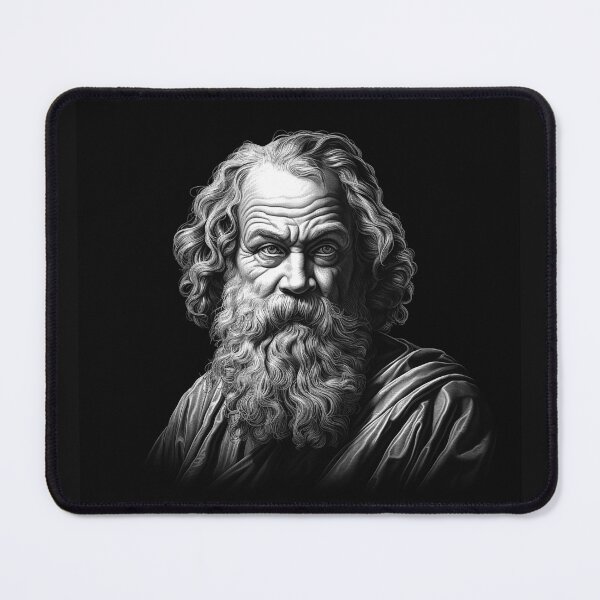 Item preview, Black and White Wise Bearded Man Portrait Art designed and sold by inkoutninja.