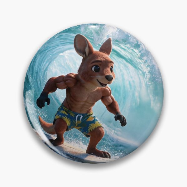 Item preview, Kali the Surfing Kangaroo- wave version designed and sold by The Aussie Muse • Purple Empress  .