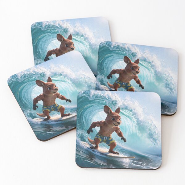 Item preview, Kali the Surfing Kangaroo- wave version designed and sold by The Aussie Muse • Purple Empress  .
