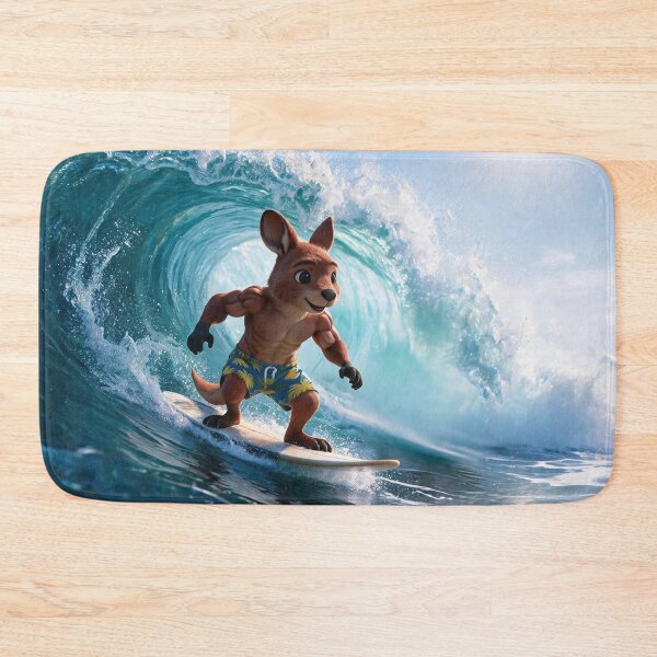 Item preview, Kali the Surfing Kangaroo- wave version designed and sold by The Aussie Muse • Purple Empress  .