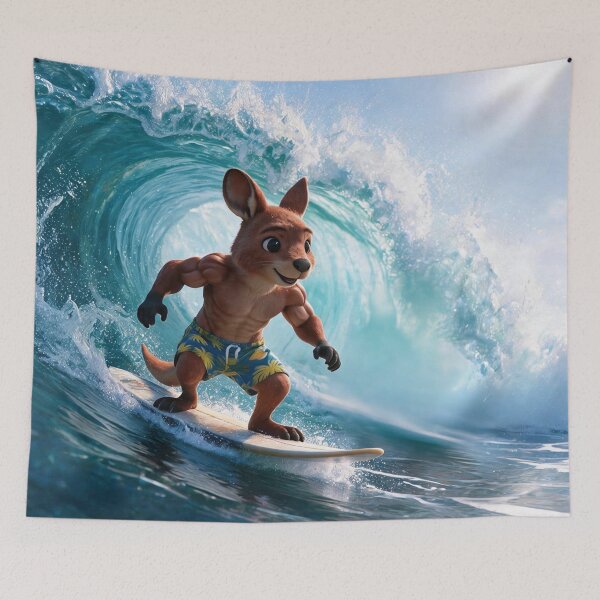 Item preview, Kali the Surfing Kangaroo- wave version designed and sold by The Aussie Muse • Purple Empress  .