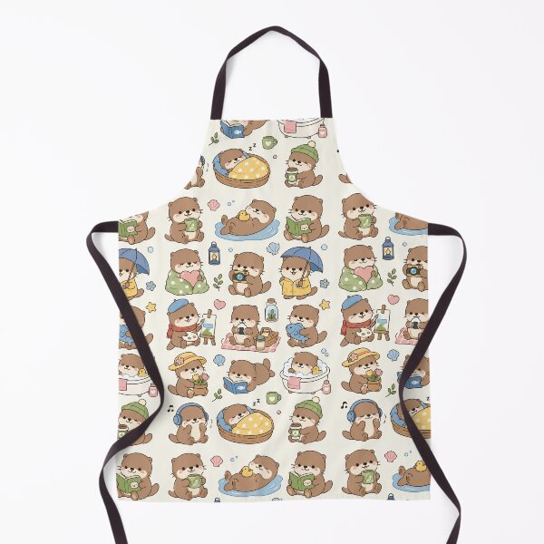 Item preview, Cute Cozy Otter Picnic Kawaii Pattern designed and sold by Soft Berry Studio.