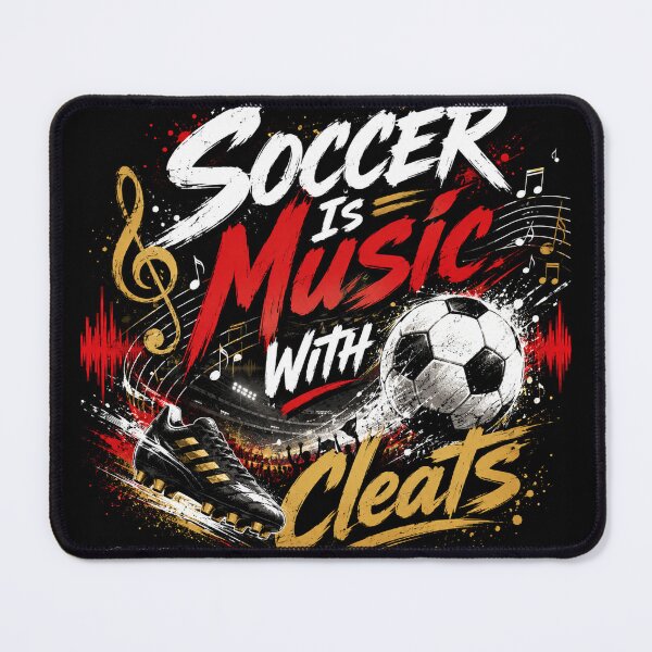 Item preview, Soccer Is Music With Cleats designed and sold by MySheetMusicArt.