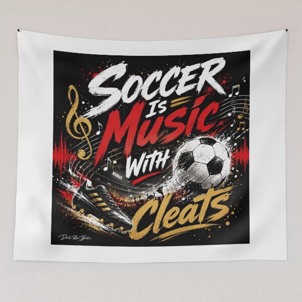 Item preview, Soccer Is Music With Cleats designed and sold by MySheetMusicArt.