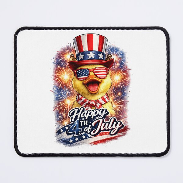 Item preview, Cute Duck Sunglass Flag 4th of July Fireworks designed and sold by QuiteOrbit.