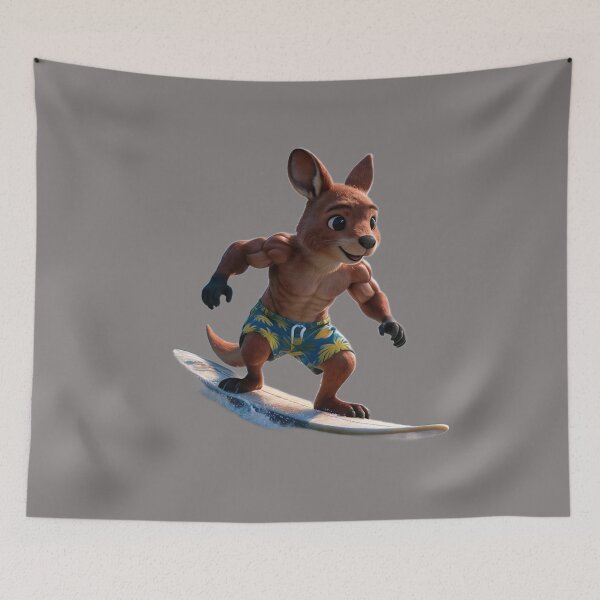 Item preview, Kali - Surfing Kangaroo - no wave version designed and sold by The Aussie Muse • Purple Empress  .