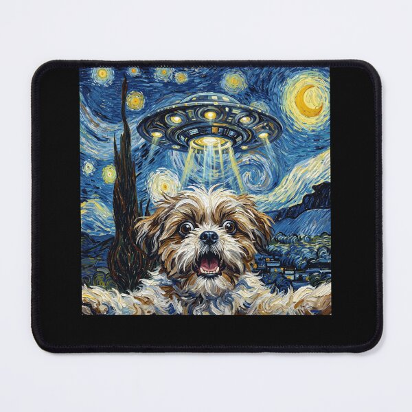 Item preview, Shih Tzu Starry Night UFO Van Gogh Art Dog Selfie Lover designed and sold by Kimberley King Art  King Art.