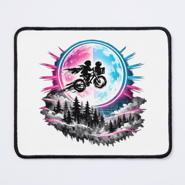 Item preview, Synthwave Sumi-e Moon Bike Flight designed and sold by KungPowUnicorn.