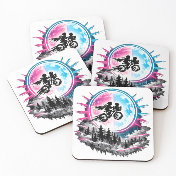 Item preview, Synthwave Sumi-e Moon Bike Flight designed and sold by KungPowUnicorn.