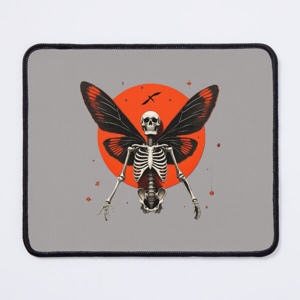 Item preview, Gothic Skeleton with Red and Black Moth Wings Under Red Moon designed and sold by Dark-Circuit-Haven.