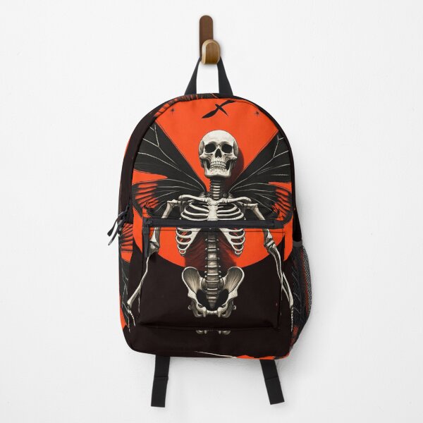 Item preview, Gothic Skeleton with Red and Black Moth Wings Under Red Moon designed and sold by Dark-Circuit-Haven.