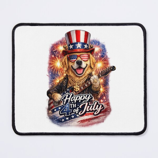 Item preview, Funny Dog Rock American Flag Patriotic 4th of July designed and sold by QuiteOrbit.
