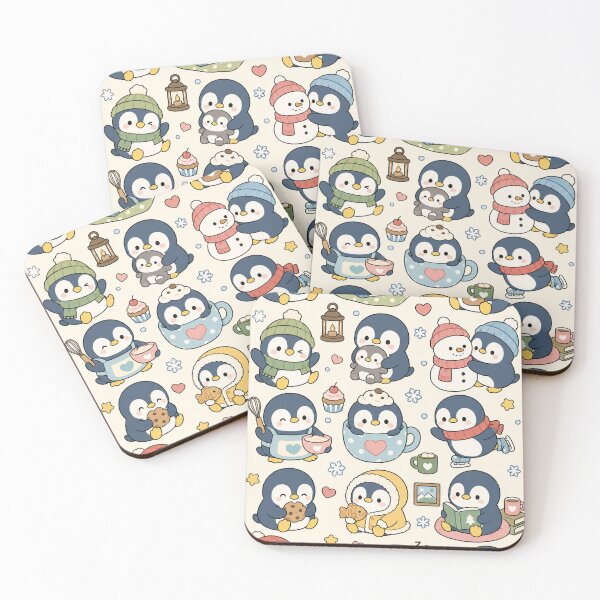 Item preview, Cute Winter Penguin Kawaii Pattern designed and sold by Soft Berry Studio.