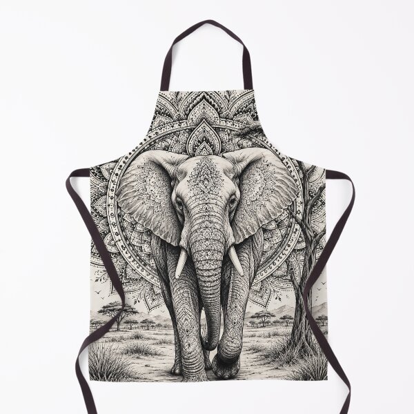 Item preview, Majestic Elephant Mandala Art Print | Black and White Wildlife Mandala Wall Art | Sacred Geometry Animal Illustration | Boho Safari Decor designed and sold by suryabumblee.