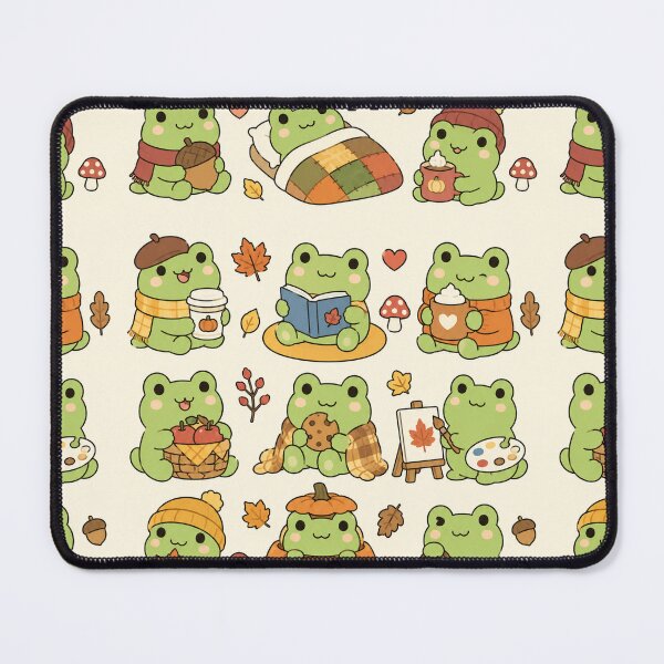 Item preview, Cute Autumn Frog Kawaii Pattern designed and sold by Soft Berry Studio.