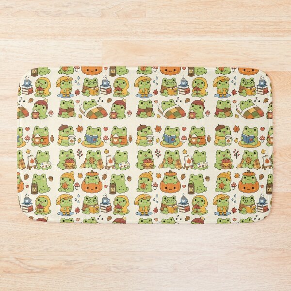 Item preview, Cute Autumn Frog Kawaii Pattern designed and sold by Soft Berry Studio.