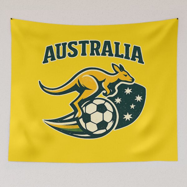 Item preview, Australia 2026 Soccer Kangaroo, Green & Gold Football Fan Design designed and sold by Cadsdiva.
