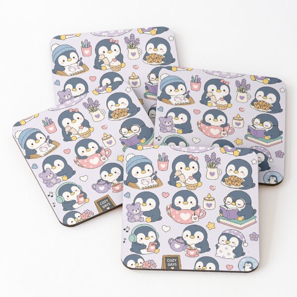 Item preview, Cute Cozy Penguin Kawaii Pattern designed and sold by Soft Berry Studio.
