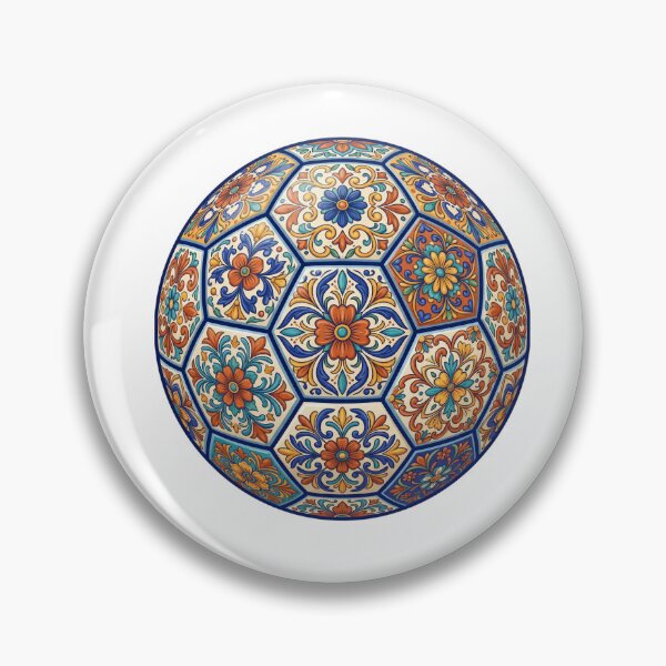Item preview, Viva El Futbol Mexican Talavera Tile Soccer Ball designed and sold by PictoVibe.