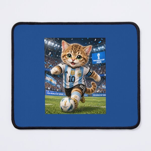 Item preview, cat playing football wearing Messi's jersey designed and sold by PasoaPaso2025.