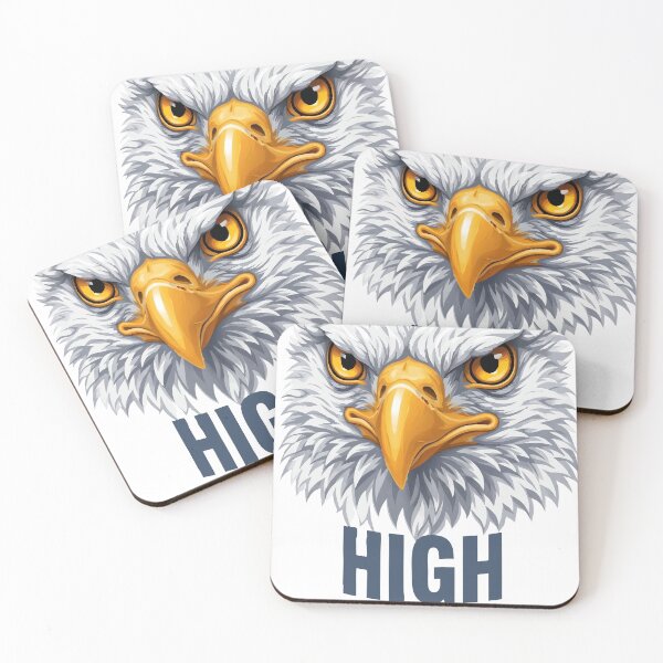 Item preview, Intense Bald Eagle Face "HIGH" Motivational Vector Art designed and sold by Dreambytes.