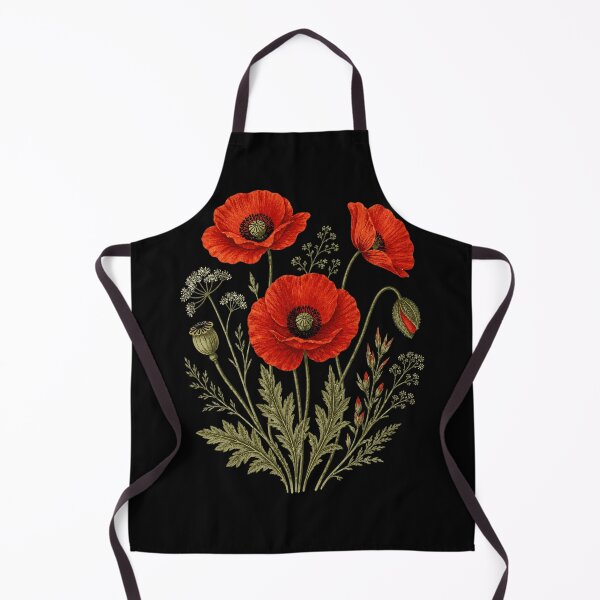 Item preview, Red Poppy Flower, Vintage Botanical Wildflower designed and sold by NoThoughtsCat.