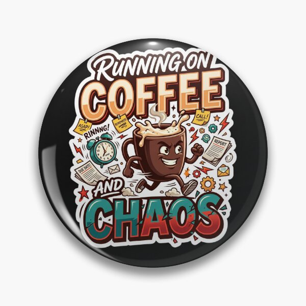 Item preview, Running On Coffee And Chaos Funny Coffee Lover Design designed and sold by Pixel Analytics.