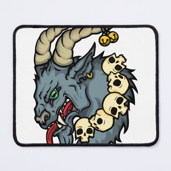 Item preview, Monstrous Horned Head with Skulls and Bells designed and sold by HumorInHues.
