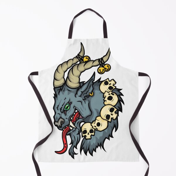 Item preview, Monstrous Horned Head with Skulls and Bells designed and sold by HumorInHues.