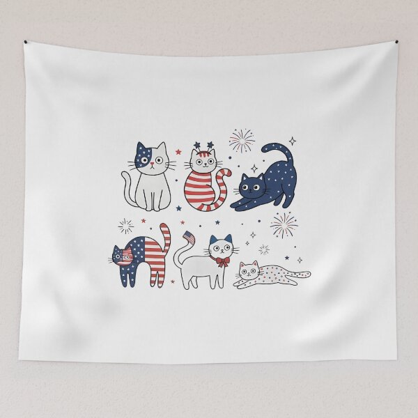 Item preview, funny cats American Flag happy 4th July gift designed and sold by Amzkao.