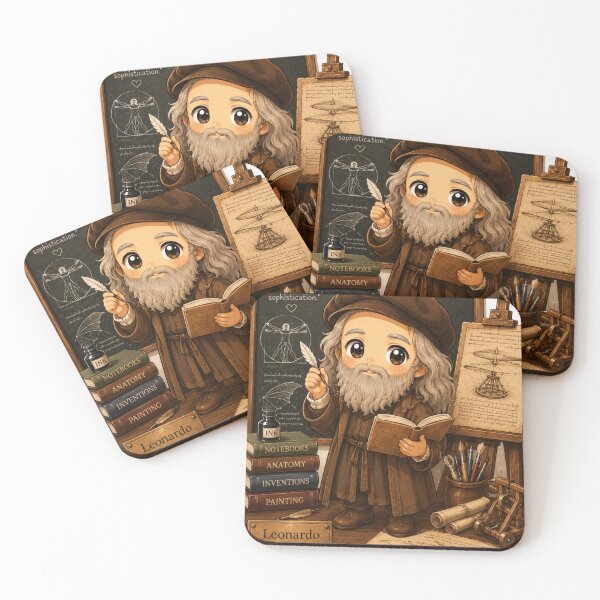 Item preview, Chibi Leonardo da Vinci | Inventor Artist Genius designed and sold by YumiStories Shop.