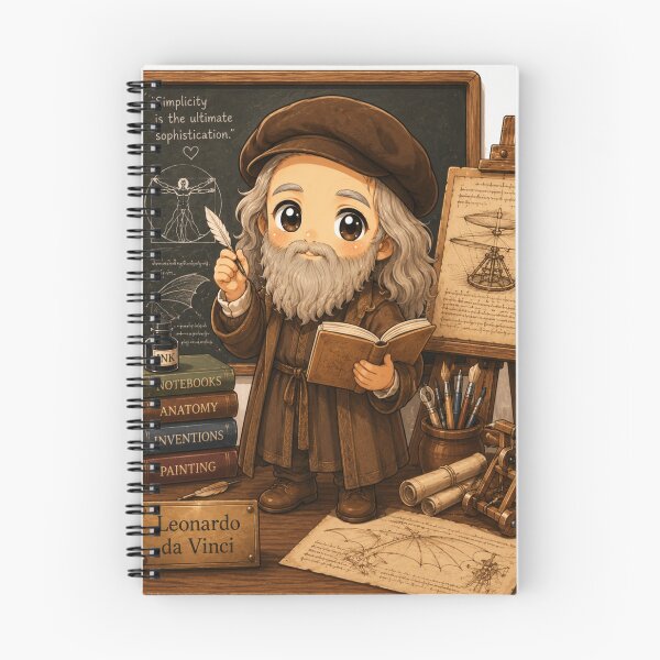 Artikelvorschau, Chibi Leonardo da Vinci | Erfinder-Künstler-Genie entworfen und verkauft von YumiStories Shop.