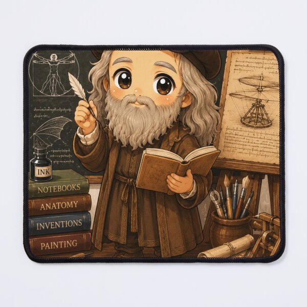 Item preview, Chibi Leonardo da Vinci | Inventor Artist Genius designed and sold by YumiStories Shop.