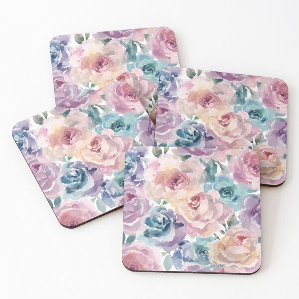 Item preview, Colorful Pastel Rose Floral Pattern  designed and sold by SeaStarAlex.