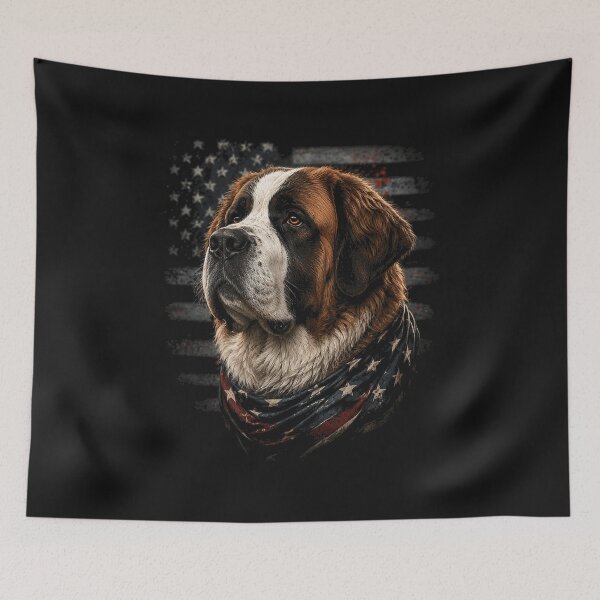 Item preview, Patriotic Saint Bernard Dog American Flag designed and sold by CleoJames.