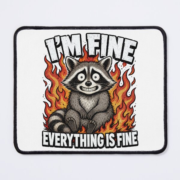 Item preview, I'm Fine Everything Is Fine | Funny Anxious Raccoon designed and sold by ChaosThreadsCo.