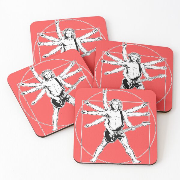 Item preview, Retro Leonardo da Vinci Vitruvian Man Playing Guitar designed and sold by NoThoughtsCat.