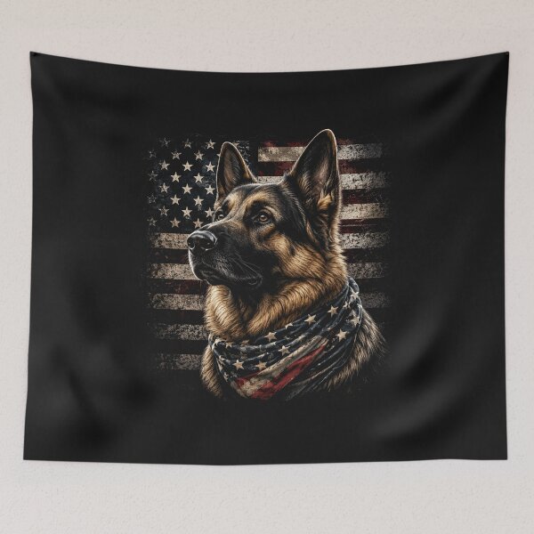 Item preview, Patriotic German Shepherd American Flag designed and sold by CleoJames.