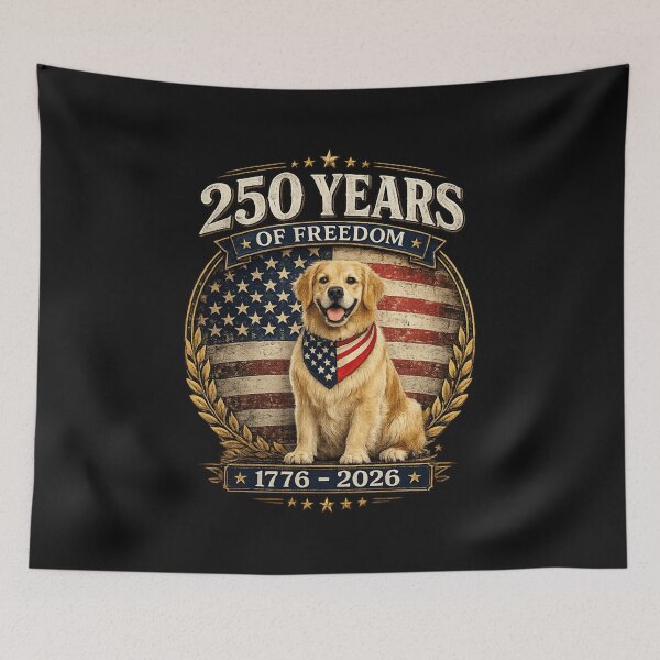 Item preview, 250 Years America Anniversary Golden Retriever designed and sold by CleoJames.