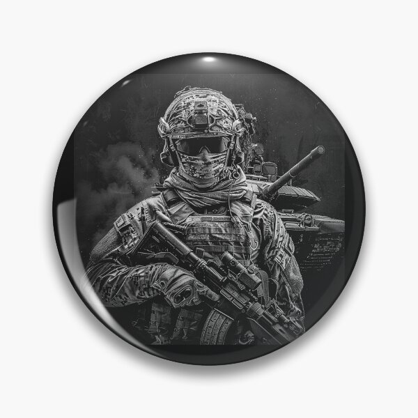 Item preview, Black and White Tactical Soldier in Water Art designed and sold by inkoutninja.