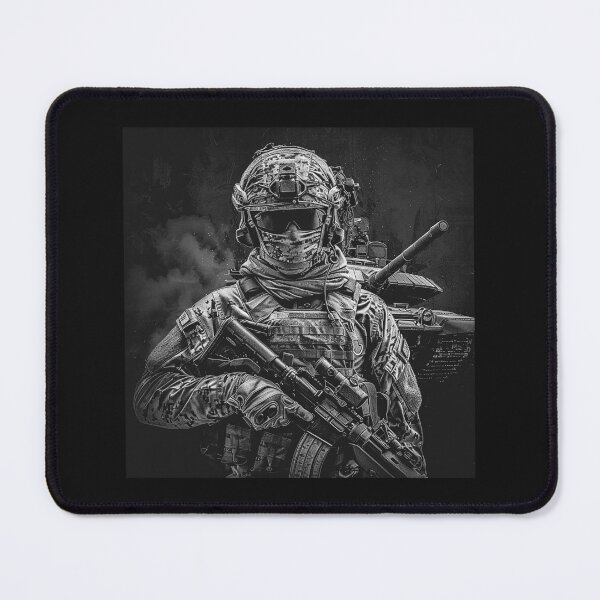 Item preview, Black and White Tactical Soldier in Water Art designed and sold by inkoutninja.