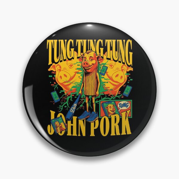 Item preview, Tung Tung Tung John Pork is Calling Brainrot Gen Z Meme designed and sold by Kitkin.