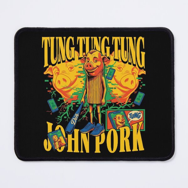 Item preview, Tung Tung Tung John Pork is Calling Brainrot Gen Z Meme designed and sold by Kitkin.