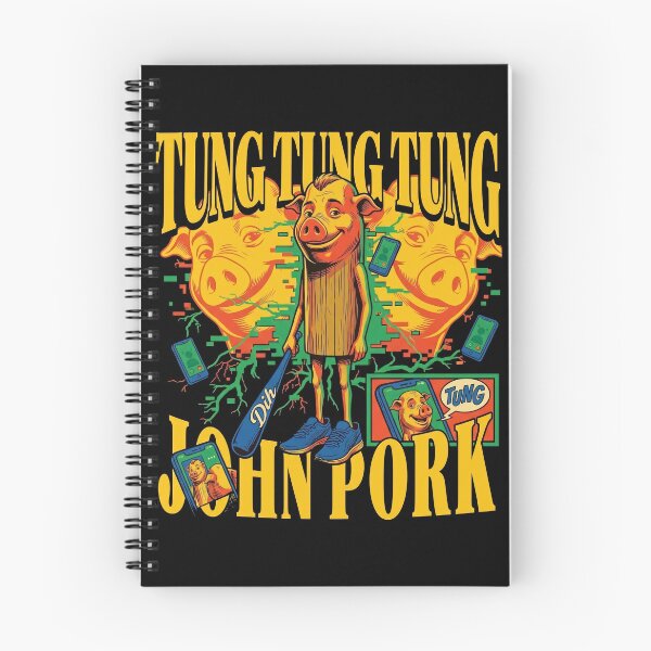 Item preview, Tung Tung Tung John Pork is Calling Brainrot Gen Z Meme designed and sold by Kitkin.