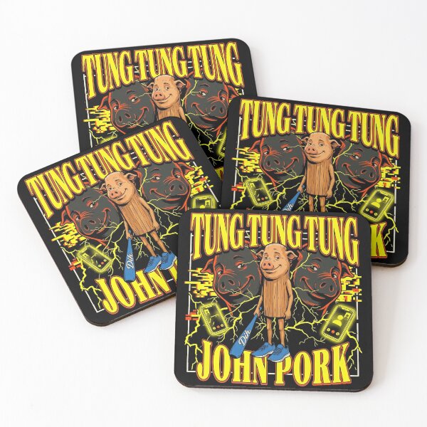 Item preview, John Pork Tung Tung Tung Meme Gen Z Brainrot Funny Call designed and sold by Kitkin.